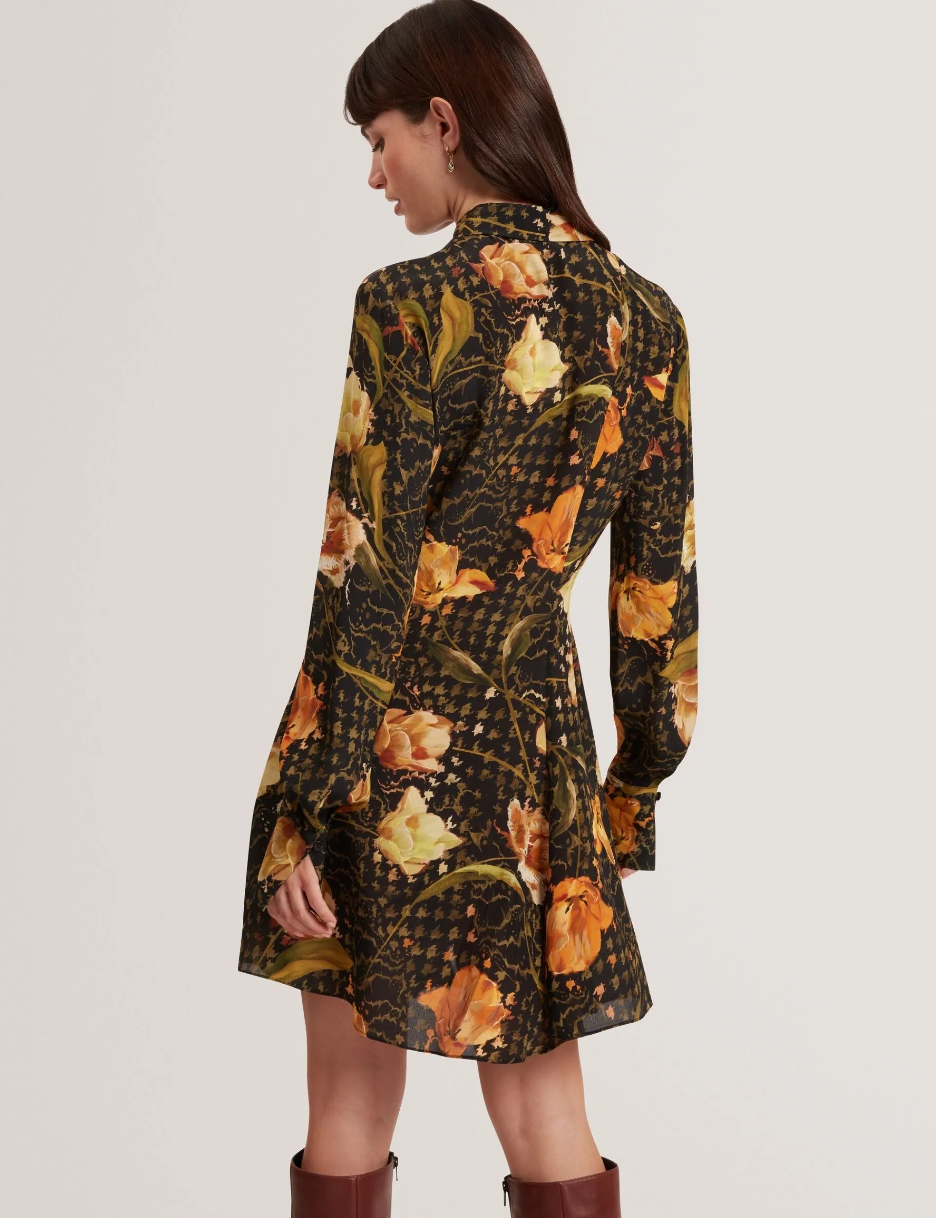 New Lobster Limited Kleider|Neue Frühlingsblumen<Mini-Hemdkleid mit Blumen-Karomuster