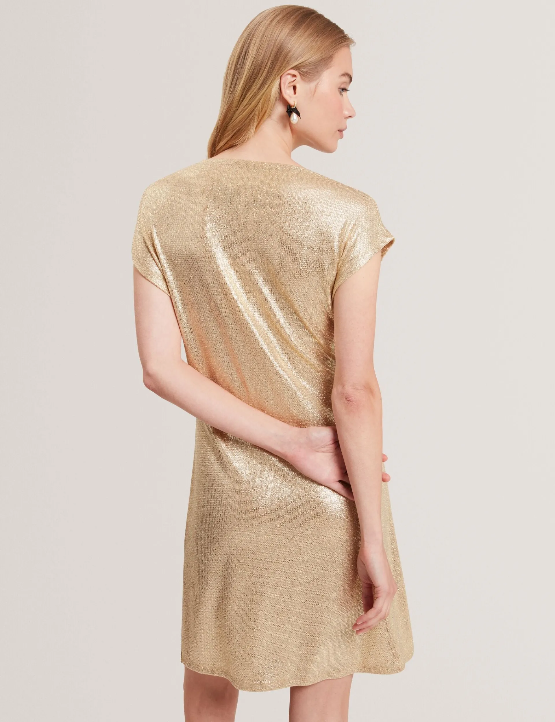 New Lobster Limited Golden Hour|Kleider<Minikleid aus Jersey mit Metallic-Webmuster