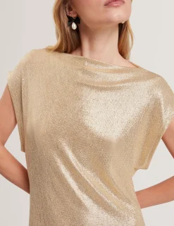 New Lobster Limited Golden Hour|Kleider<Minikleid aus Jersey mit Metallic-Webmuster