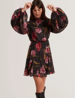New Lobster Limited Kleider<Minikleid mit Blumenmuster und Ballonärmeln