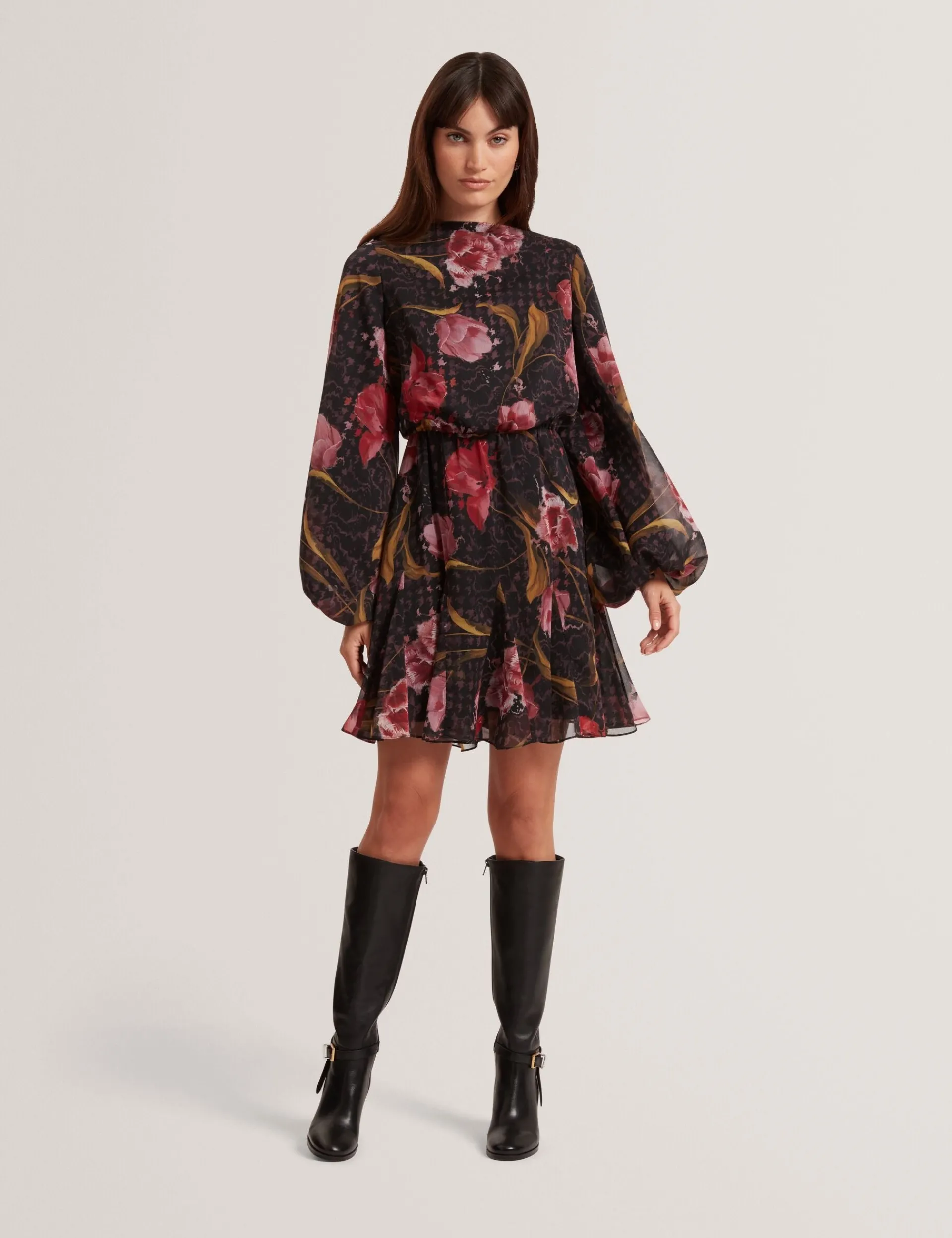 New Lobster Limited Kleider<Minikleid mit Blumenmuster und Ballonärmeln