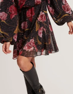 New Lobster Limited Kleider<Minikleid mit Blumenmuster und Ballonärmeln