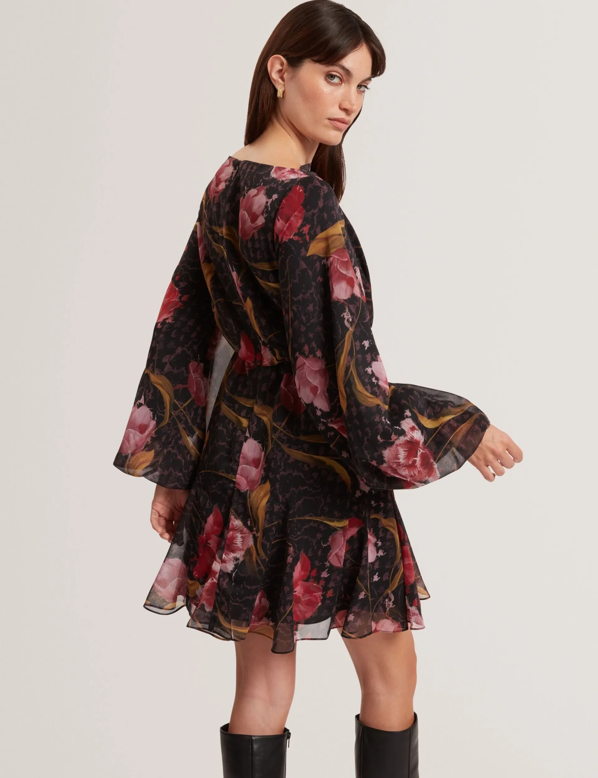 New Lobster Limited Kleider<Minikleid mit Blumenmuster und Ballonärmeln