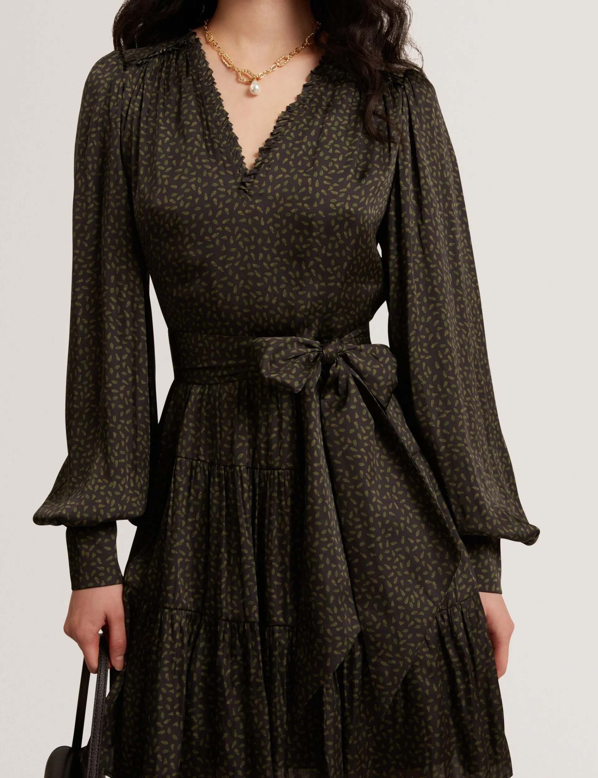 New Lobster Limited Kleider<Minikleid mit Stufenrock und Bindegürtel, zartem Muster