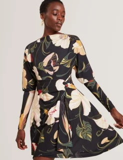 New Lobster Limited Festliche Kleidung|Neue Frühlingsblumen<Minikleid mit Wickeloptik und Blumenmuster