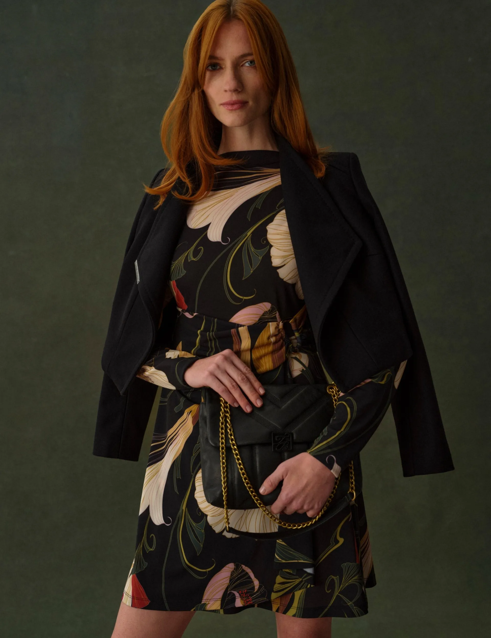 New Lobster Limited Festliche Kleidung|Neue Frühlingsblumen<Minikleid mit Wickeloptik und Blumenmuster