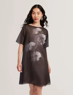 New Lobster Limited Kleider<Mini-T-Shirt-Kleid aus Organza mit Blumenmuster
