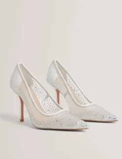 Damen New Lobster Limited Festliche Kleidung|Die Hochzeitsredaktion<Mit Strass besetzte Stiletto-Pumps aus Mesh
