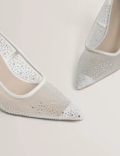 Damen New Lobster Limited Festliche Kleidung|Die Hochzeitsredaktion<Mit Strass besetzte Stiletto-Pumps aus Mesh