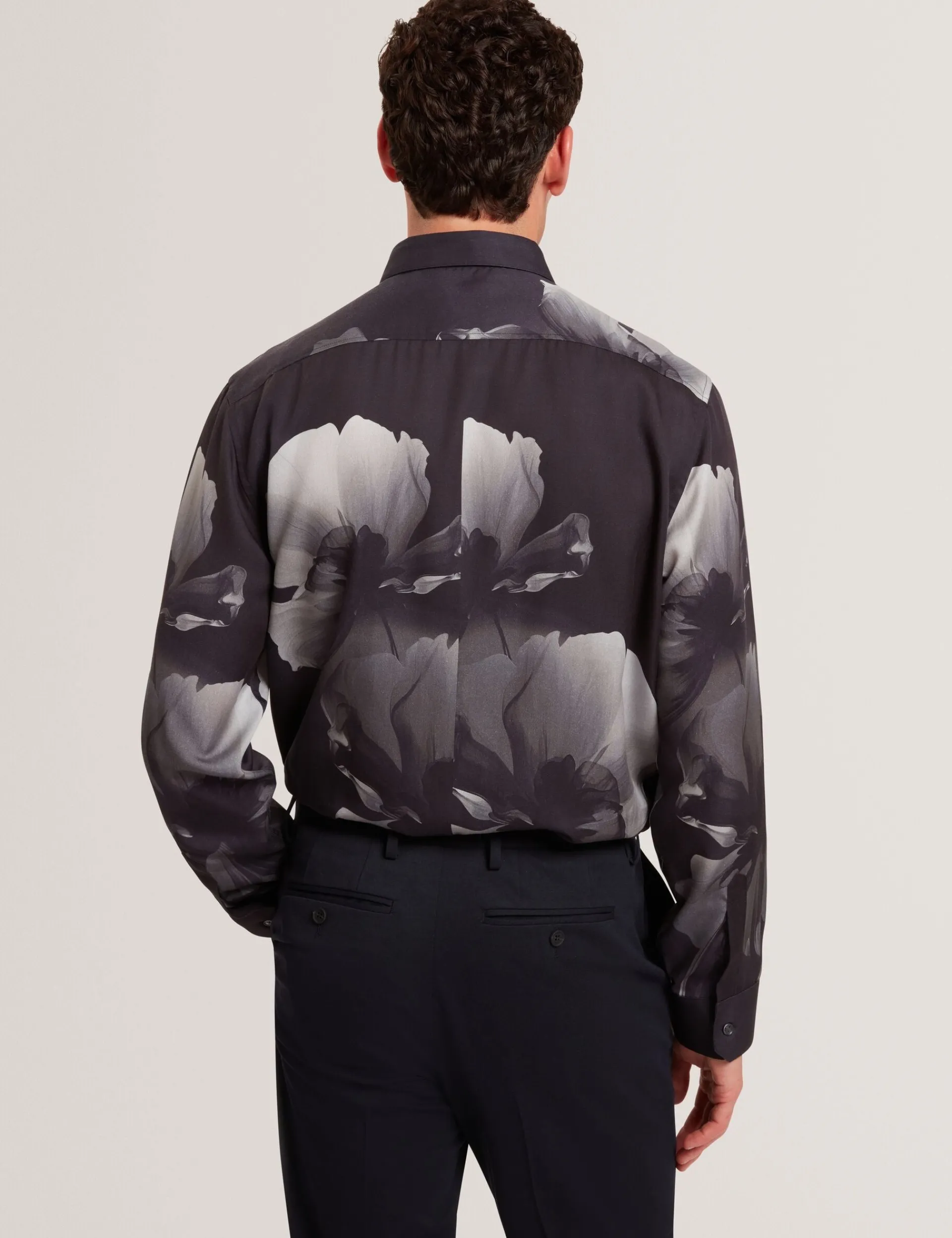 Herren New Lobster Limited Luxusgeschenke Für Herren|Arbeitskleidung<Monochromes Langarmhemd mit Blumenmuster