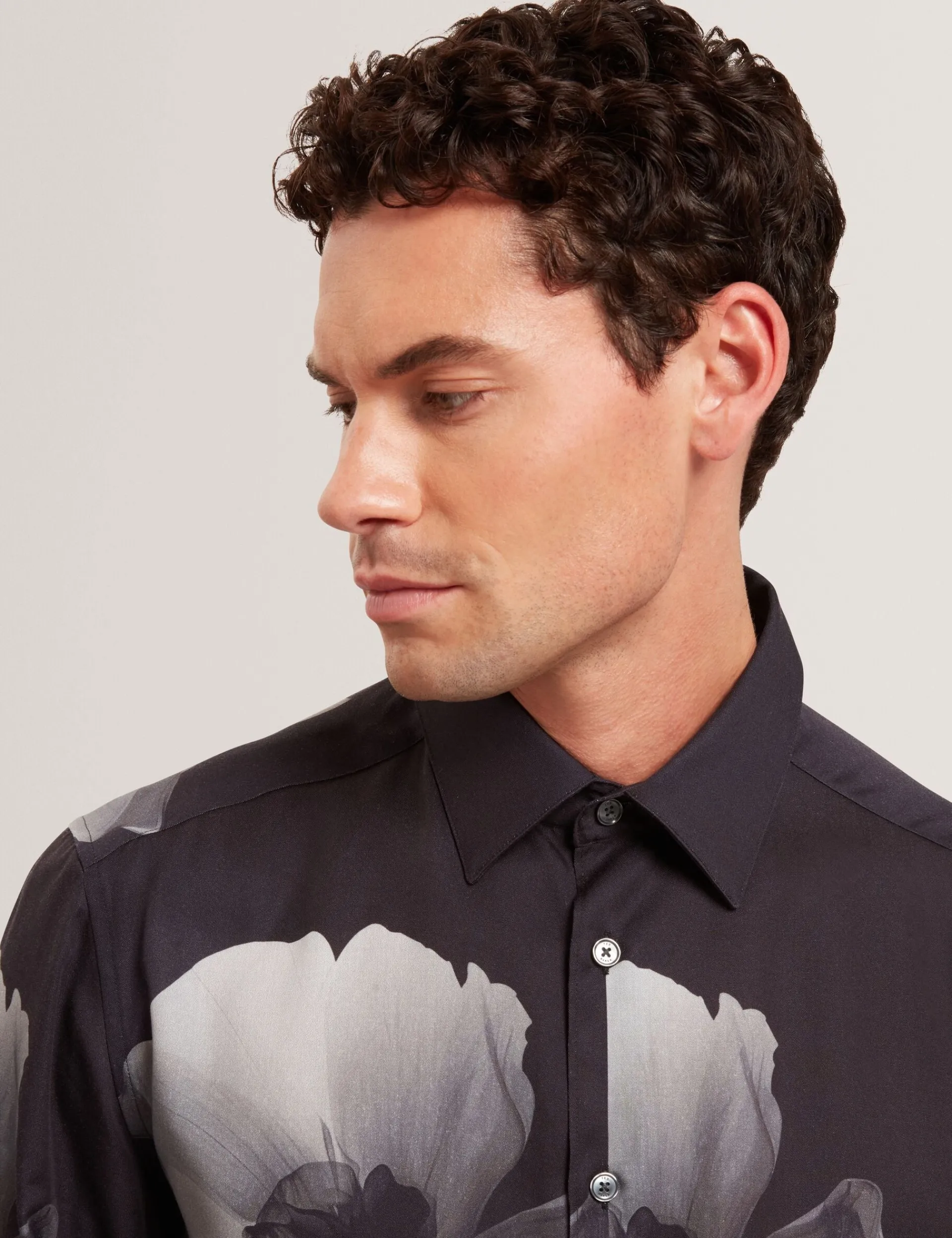 Herren New Lobster Limited Luxusgeschenke Für Herren|Arbeitskleidung<Monochromes Langarmhemd mit Blumenmuster