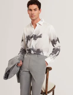 Herren New Lobster Limited Luxusgeschenke Für Herren|Arbeitskleidung<Monochromes Langarmhemd mit Blumenmuster