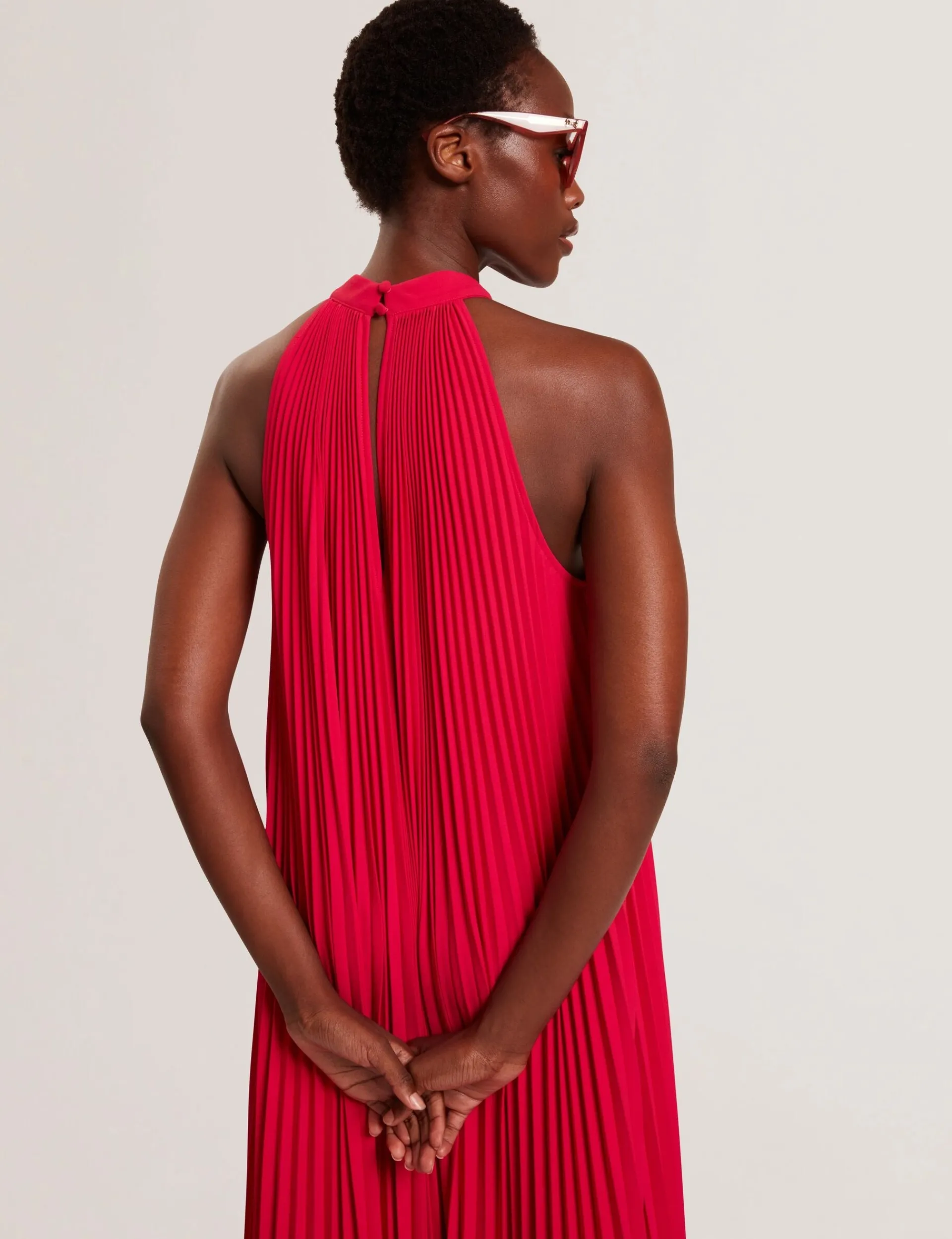 New Lobster Limited Festliche Kleidung|Der Weihnachtsladen<Neckholder-Maxikleid mit Falten und fließender Passform