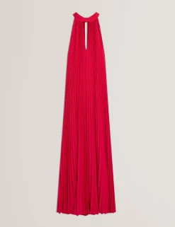 New Lobster Limited Festliche Kleidung|Der Weihnachtsladen<Neckholder-Maxikleid mit Falten und fließender Passform