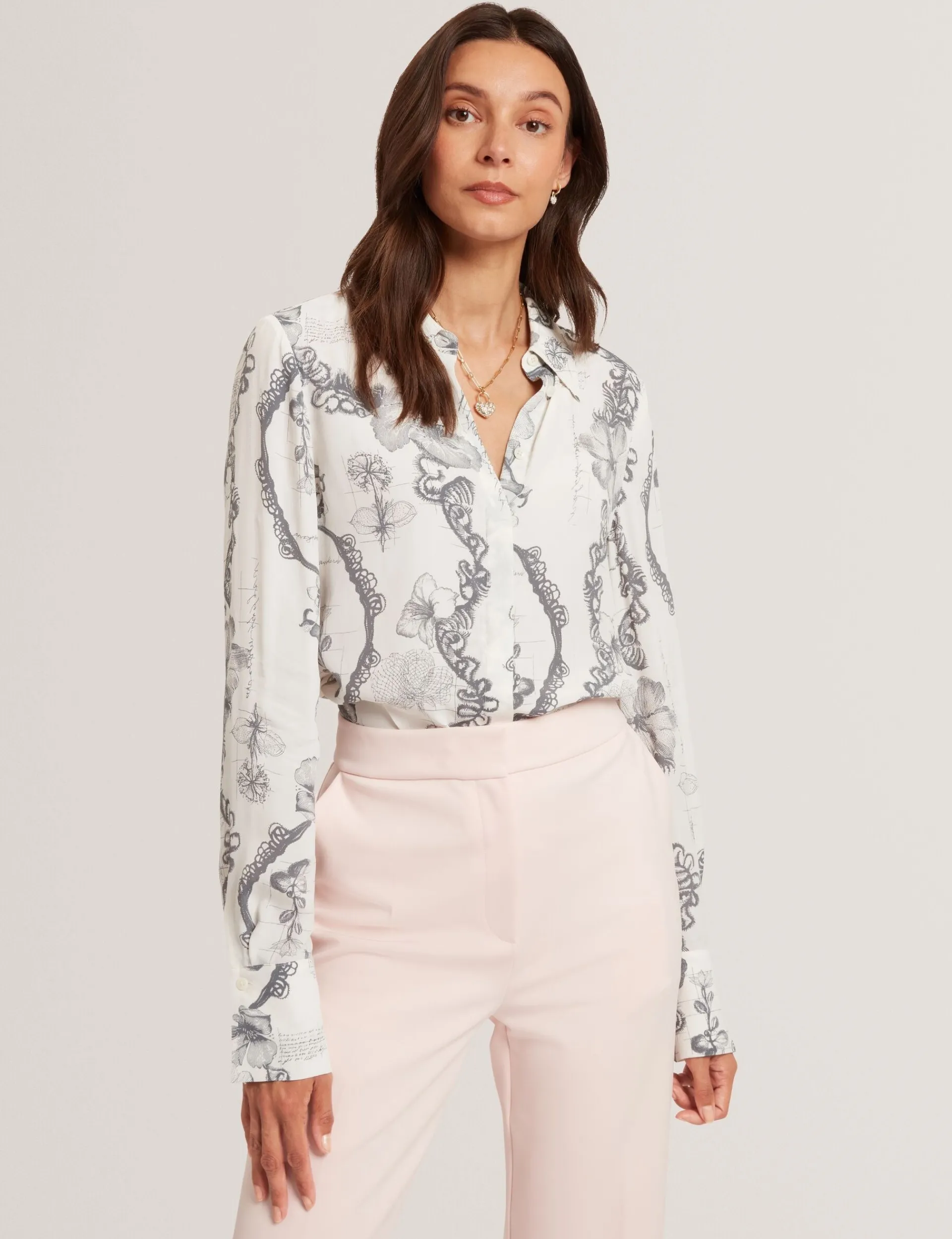 New Lobster Limited Oberteile & Blusen|Neue Frühlingsblumen<Nottingham Lace Print Longline Shirt