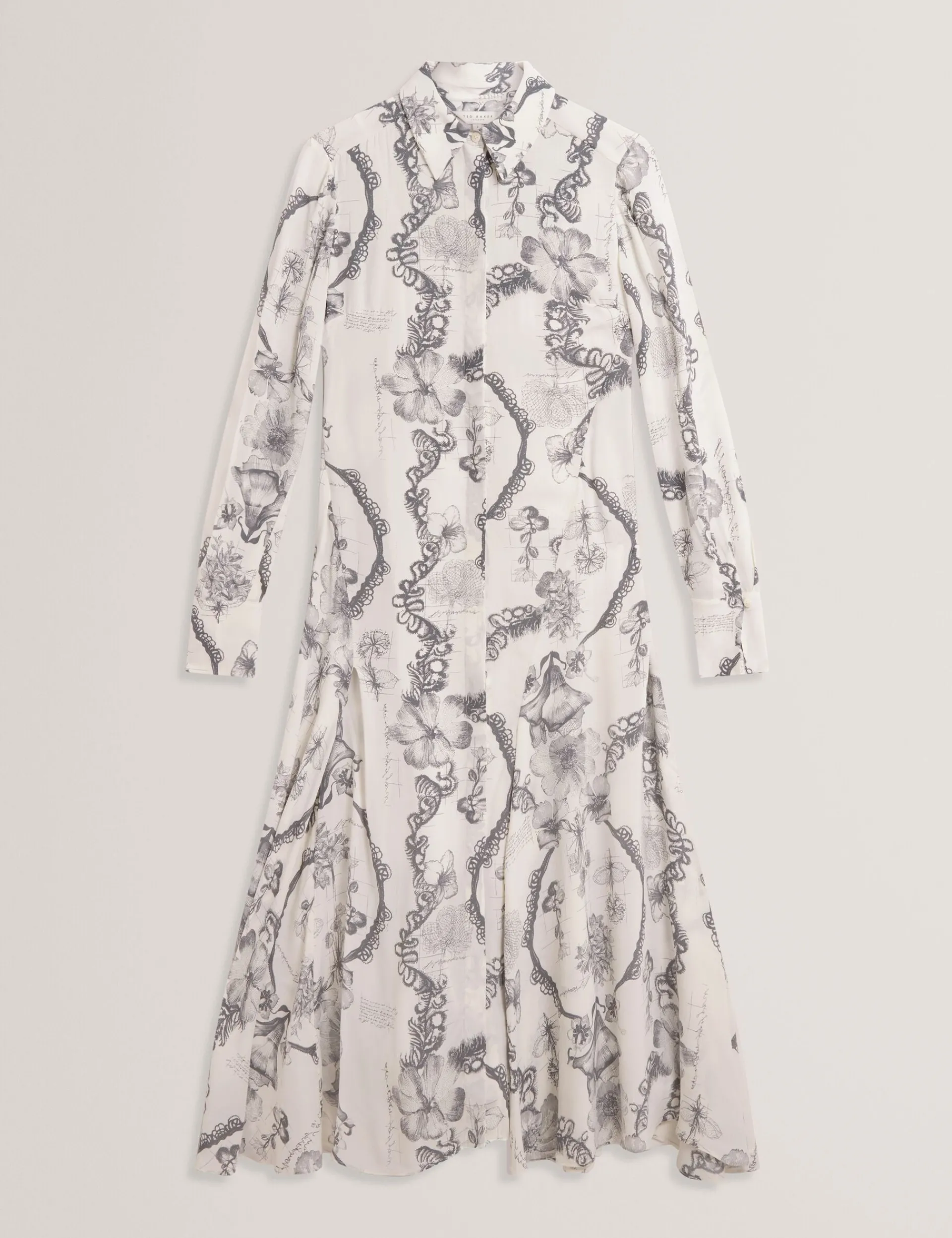 New Lobster Limited Kleider|Neue Frühlingsblumen<Nottingham Midi-Hemdkleid mit Spitzenprint