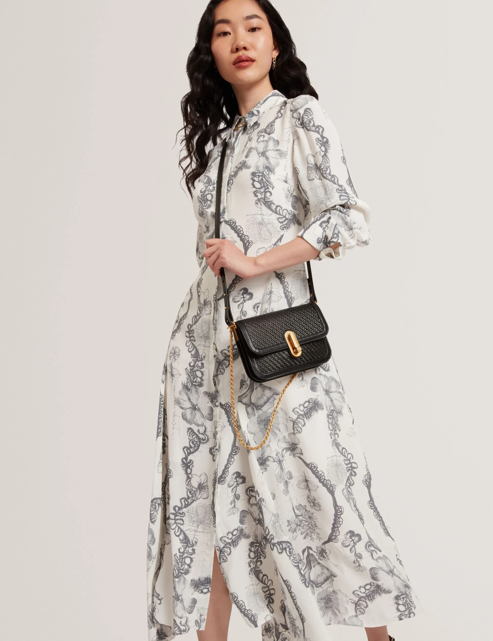 New Lobster Limited Kleider|Neue Frühlingsblumen<Nottingham Midi-Hemdkleid mit Spitzenprint
