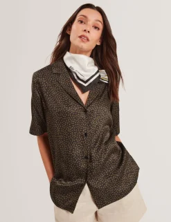 New Lobster Limited Oberteile & Blusen|Die Satin-Kollektion<Oversize-Kurzarmhemd mit kleinem Muster