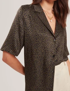 New Lobster Limited Oberteile & Blusen|Die Satin-Kollektion<Oversize-Kurzarmhemd mit kleinem Muster