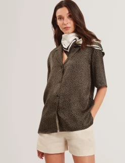 New Lobster Limited Oberteile & Blusen|Die Satin-Kollektion<Oversize-Kurzarmhemd mit kleinem Muster