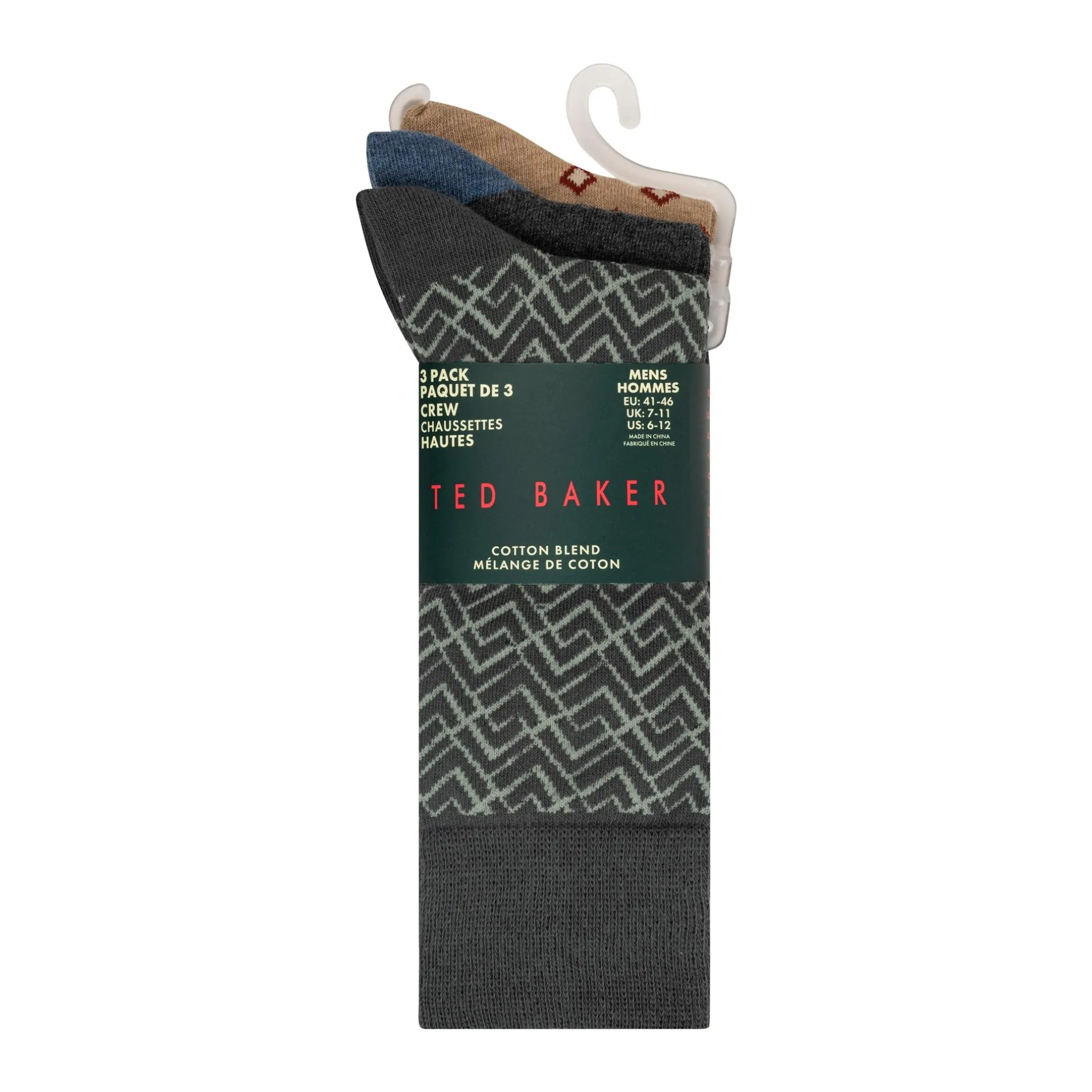 United Legwear & Apparel Co. Sämtliches Zubehör|Socken<3 Paar bedruckte Crew-Socken
