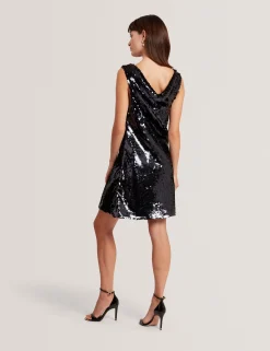 New Lobster Limited Kleider<Paillettenbesetztes, ärmelloses Minikleid mit Wasserfallausschnitt