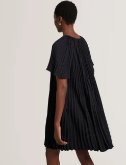 New Lobster Limited Kleider<Plissiertes A-Linien-Minikleid mit kurzen Ärmeln