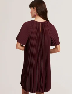 New Lobster Limited Kleider<Plissiertes A-Linien-Minikleid mit kurzen Ärmeln