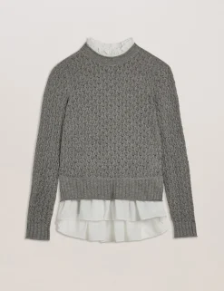 New Lobster Limited Oberteile & Blusen|Pullover & Strickjacken<Pointelle-Strickpullover mit Hemdsaum