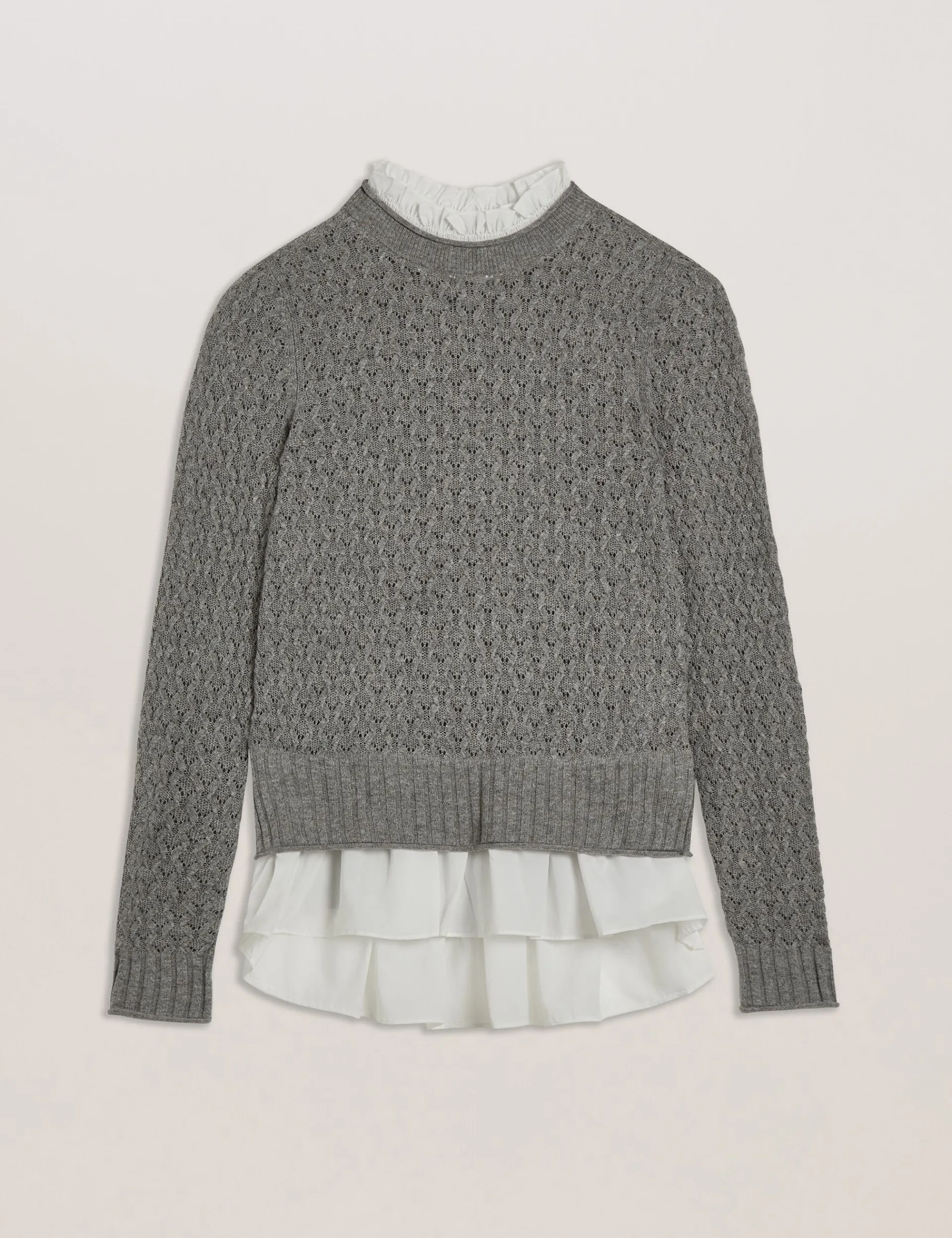 New Lobster Limited Oberteile & Blusen|Pullover & Strickjacken<Pointelle-Strickpullover mit Hemdsaum