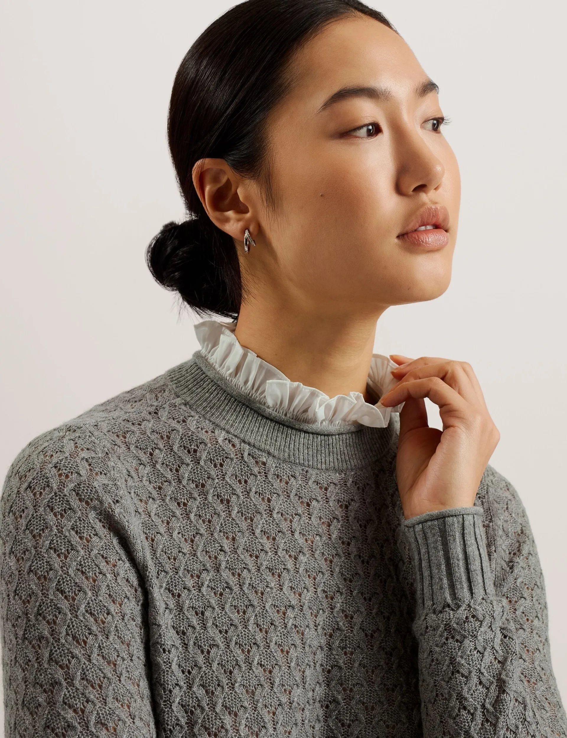 New Lobster Limited Oberteile & Blusen|Pullover & Strickjacken<Pointelle-Strickpullover mit Hemdsaum
