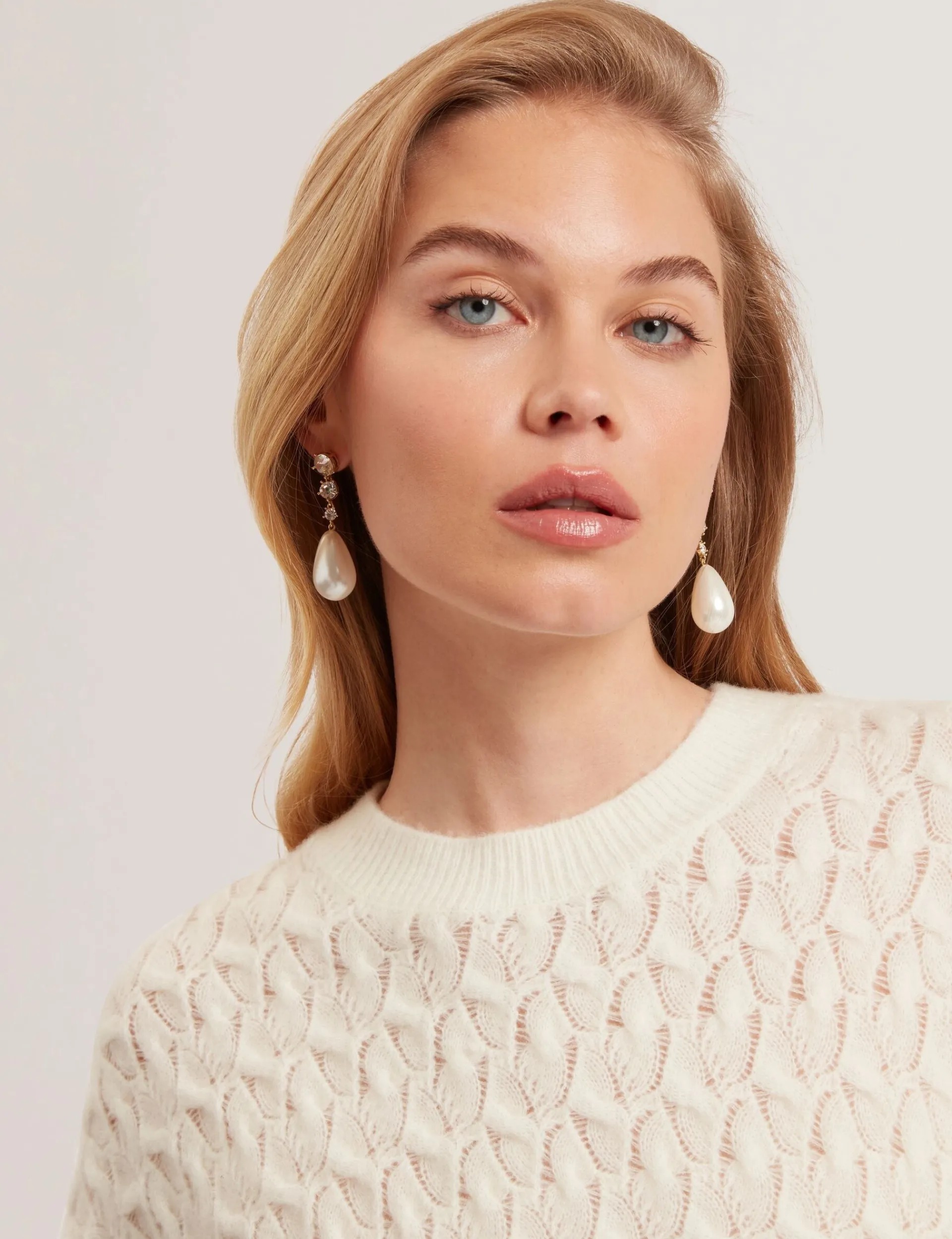 New Lobster Limited Oberteile & Blusen|Pullover & Strickjacken<Pointelle Zopfstrickpullover aus Wolle