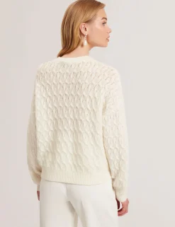 New Lobster Limited Oberteile & Blusen|Pullover & Strickjacken<Pointelle Zopfstrickpullover aus Wolle