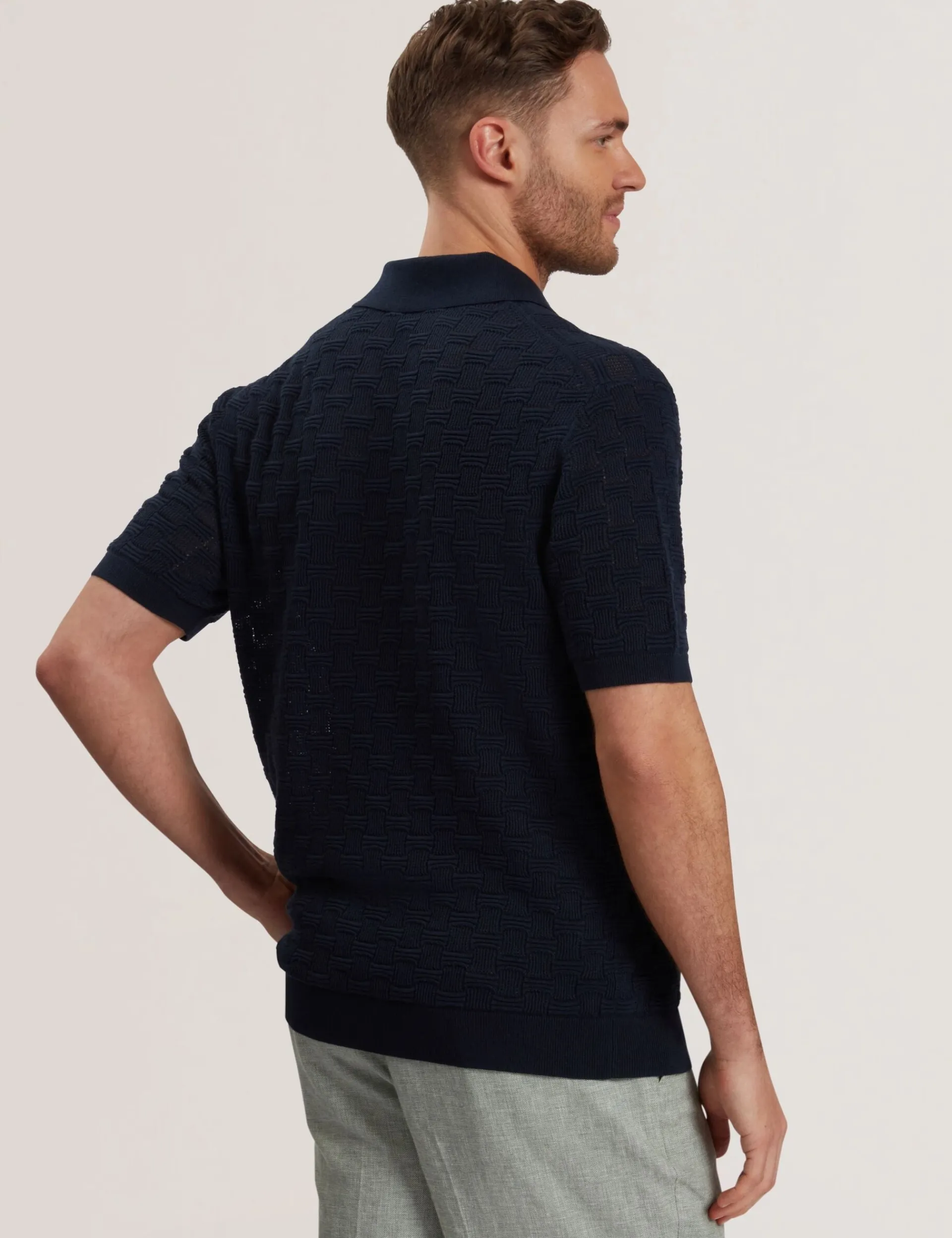 New Lobster Limited Der Weihnachtsladen|Pullover & Strickwaren<Poloshirt aus strukturiertem Strickgewebe aus Seide und Baumwolle