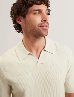 New Lobster Limited Der Weihnachtsladen|Pullover & Strickwaren<Poloshirt mit Rippstrick und offenem Halsausschnitt
