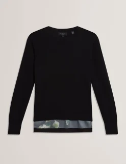 New Lobster Limited Anzüge & Zweiteiler|Oberteile & Blusen<Pullover mit Blattdruck und gewebtem Rücken