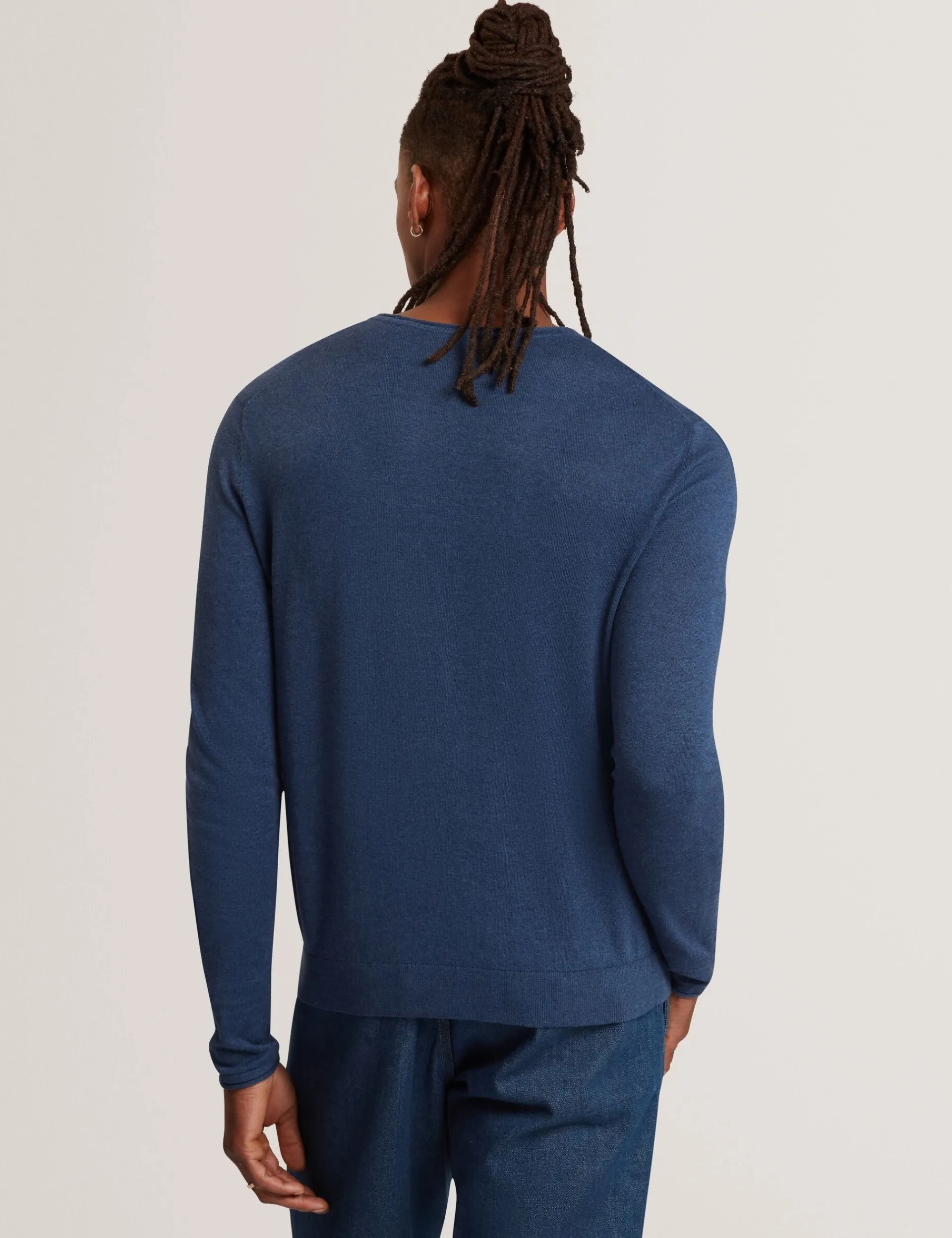 New Lobster Limited Breezy Blues Bearbeiten|Pullover & Strickwaren<Pullover mit gerolltem Saum und Rundhalsausschnitt aus Leinenmischung