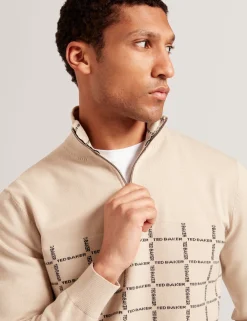New Lobster Limited Breezy Blues Bearbeiten|Sweatshirts & Kapuzenpullover<Pullover mit halben Reißverschluss und Karomuster