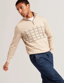 New Lobster Limited Breezy Blues Bearbeiten|Sweatshirts & Kapuzenpullover<Pullover mit halben Reißverschluss und Karomuster