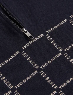 New Lobster Limited Breezy Blues Bearbeiten|Sweatshirts & Kapuzenpullover<Pullover mit halben Reißverschluss und Karomuster
