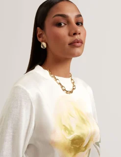 New Lobster Limited Oberteile & Blusen|Neue Frühlingsblumen<Pullover mit Rosenprint und Webfront