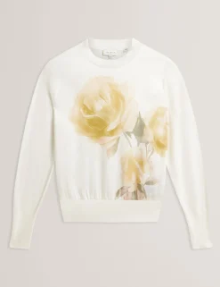 New Lobster Limited Oberteile & Blusen|Neue Frühlingsblumen<Pullover mit Rosenprint und Webfront