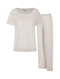 Licensee Pie 2 Brands Nachtwäsche & Dessous|Nachtwäsche & Dessous<Pyjama-Set aus Jersey mit weitem Bein und Spitzenbesatz