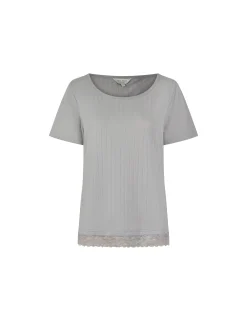 Licensee Pie 2 Brands Nachtwäsche & Dessous|Nachtwäsche & Dessous<Pyjama-Set aus Jersey mit weitem Bein und Spitzenbesatz