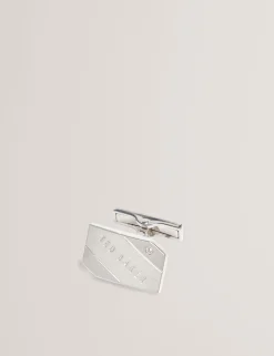 Herren New Lobster Limited Luxusgeschenke Für Herren|Sämtliches Zubehör<Rechteckige Manschettenknöpfe aus gebürstetem Metall mit Logo