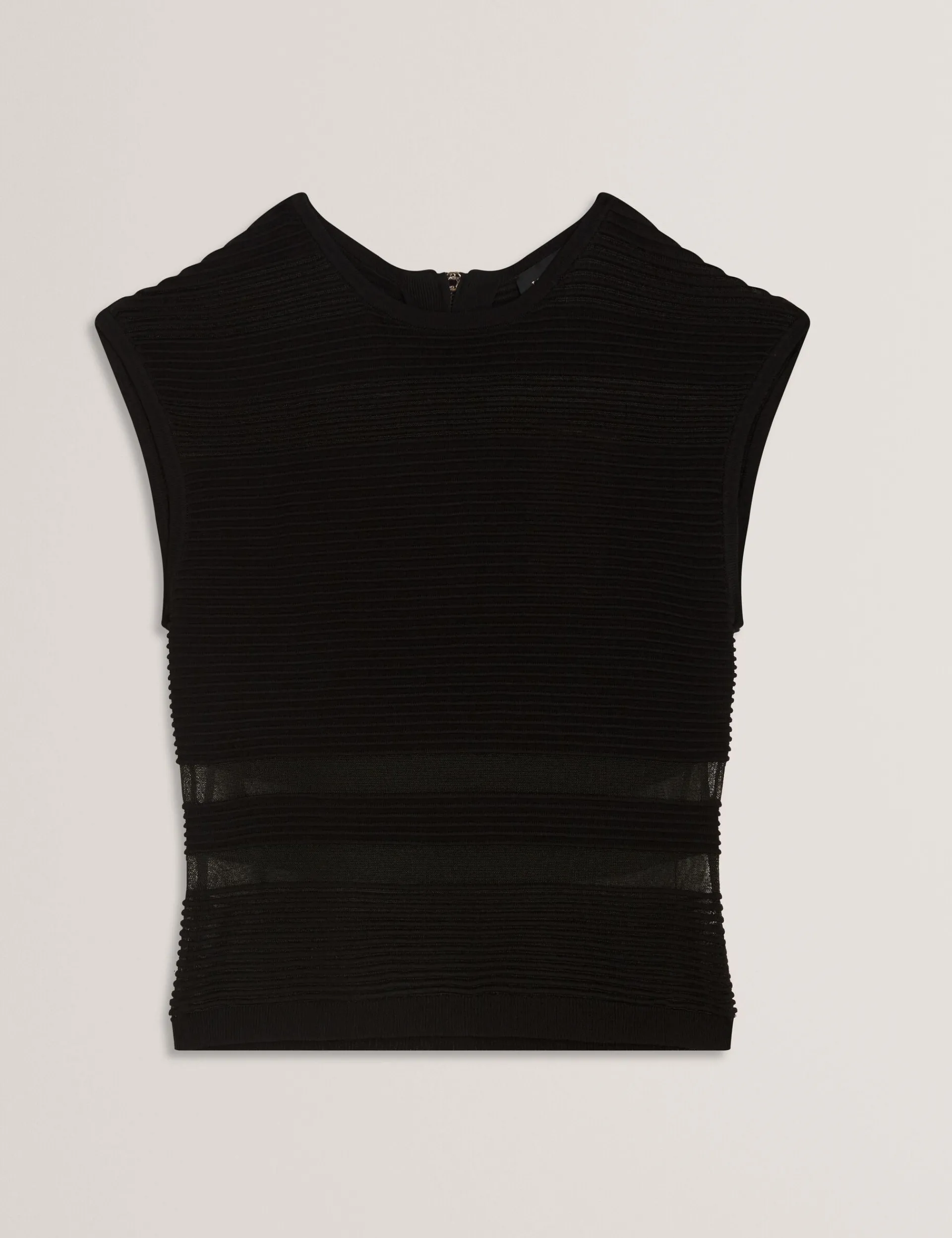 New Lobster Limited Anzüge & Zweiteiler|Oberteile & Blusen<Ärmelloses Crop-Top aus transparentem Strick mit Einsätzen