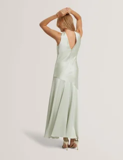 New Lobster Limited Festliche Kleidung|Kleider<Ärmelloses Maxikleid aus Satin mit V-Ausschnitt