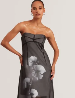 New Lobster Limited Festliche Kleidung|Kleider<Ärmelloses Midikleid aus Organza mit Blumenmuster