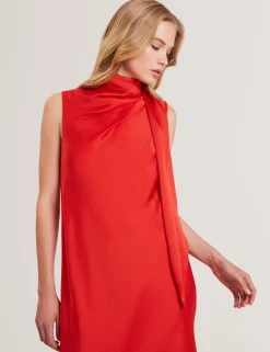 New Lobster Limited Festliche Kleidung|Kleider<Ärmelloses Midikleid aus Satin-Chiffon mit Bindekragen