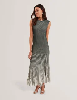 New Lobster Limited Kleider<Ärmelloses Midikleid aus Strick mit Strukturstreifen